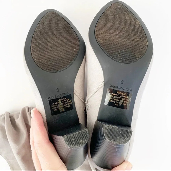 Kaari Blue Kensie Grey Vegan Suede Slouchy High Heel Ankle Boot Size 6‎ Women’s - Picture 9 of 11